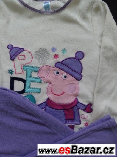 Pyžámko peppa pig vel-4-5 teplé – fotografie 4