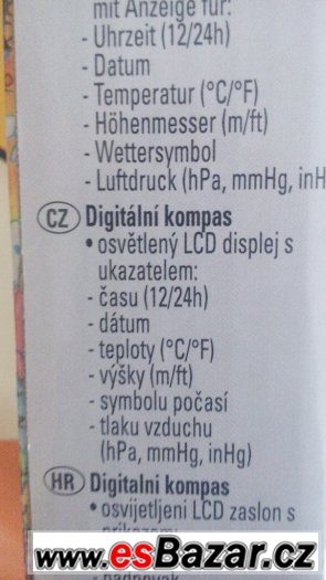 lcd kompas baterky podsvícený měření tlaku a výšky nadmořské – fotografie 3