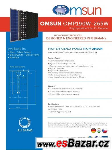 Fotovoltaický solární panel 250Wp – fotografie 2