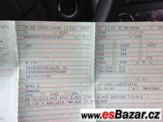 Mercedes -Benz B 170, automat – fotografie 4
