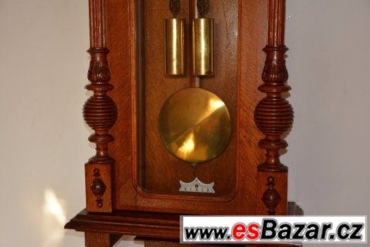 Starožitné 2-závažové hodiny Gustav Becker s koněm r1887 – fotografie 5