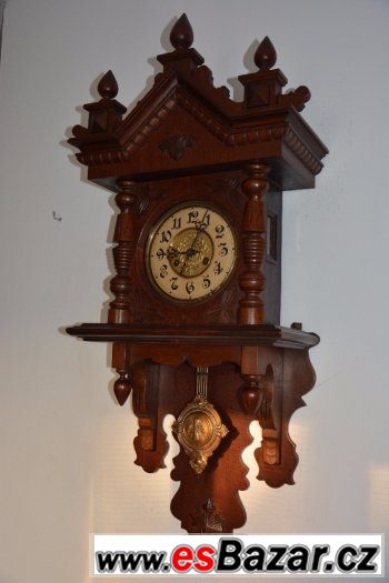 Starožitné, řezbované hodiny Junghans r1900 – fotografie 2
