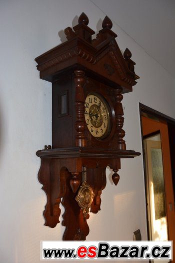 Starožitné, řezbované hodiny Junghans r1900 – fotografie 4
