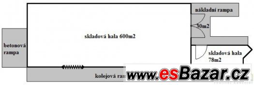 Prodej zateplené skladové haly 678m2, pozemku 1.820m2 – fotografie 1