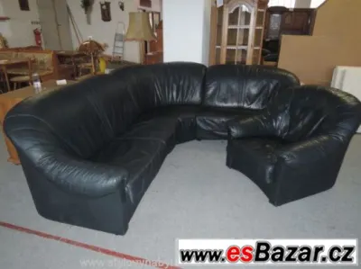 Rohová kožená sedací souprava