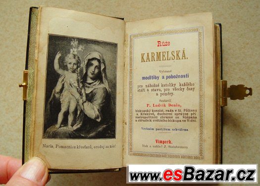 Modlitební knížka, Růže Karmelská, vykládaná perletí – fotografie 2