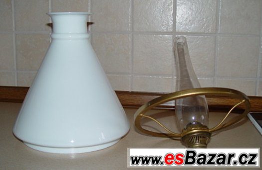 Petrolejová lampa - hořák, držák, stínítko, cylindr - 6x – fotografie 4