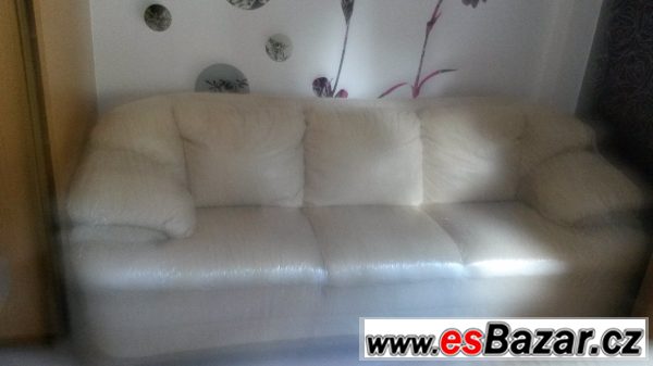 Pohodlná kožená sedací souprava – fotografie 1
