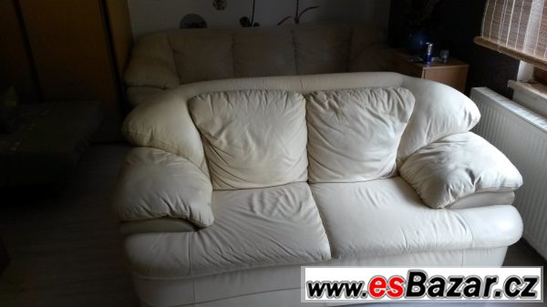 Pohodlná kožená sedací souprava – fotografie 2