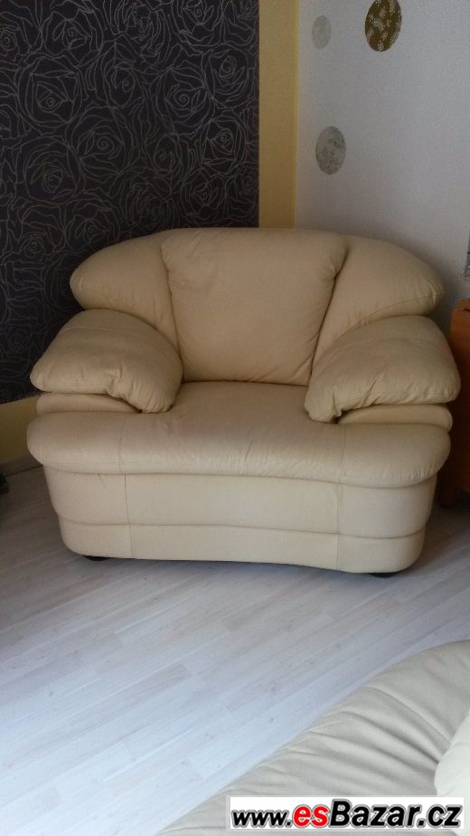 Pohodlná kožená sedací souprava – fotografie 3