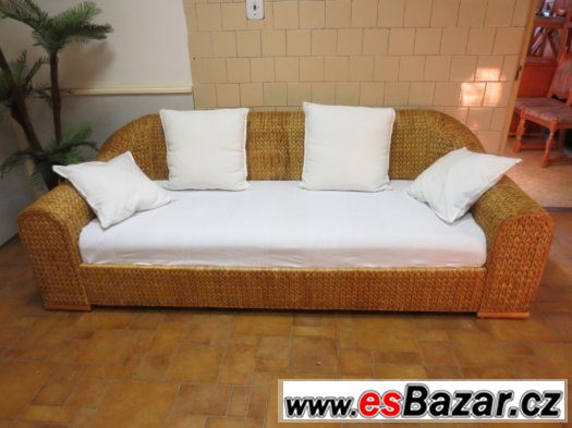Exotická sedací souprava z banánovníku. 3+1+taburet+stolek – fotografie 2