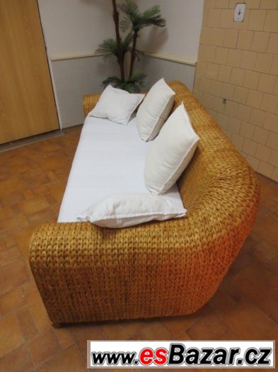Exotická sedací souprava z banánovníku. 3+1+taburet+stolek – fotografie 3