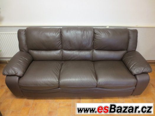 Luxusní relaxační souprava z PRAVÉ KŮŽE. Polohovací – fotografie 4