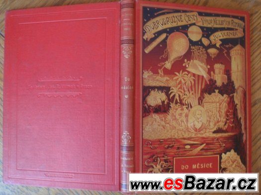 Verne: Do Měsíce, 1894, Vilímek, zlatá stužka – fotografie 1