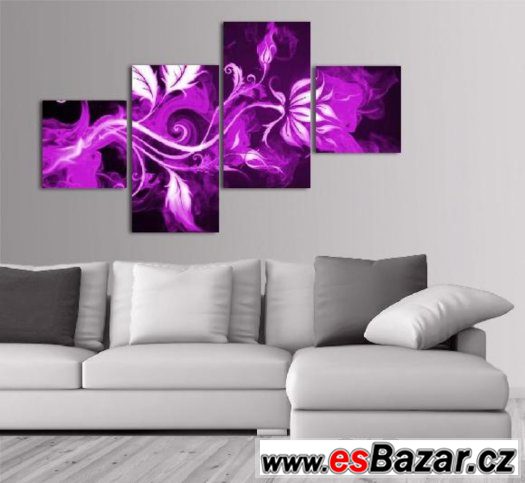 Fotoobraz, obraz - FIALOVÝ KVĚT - velikost 100 x 70 cm – fotografie 1