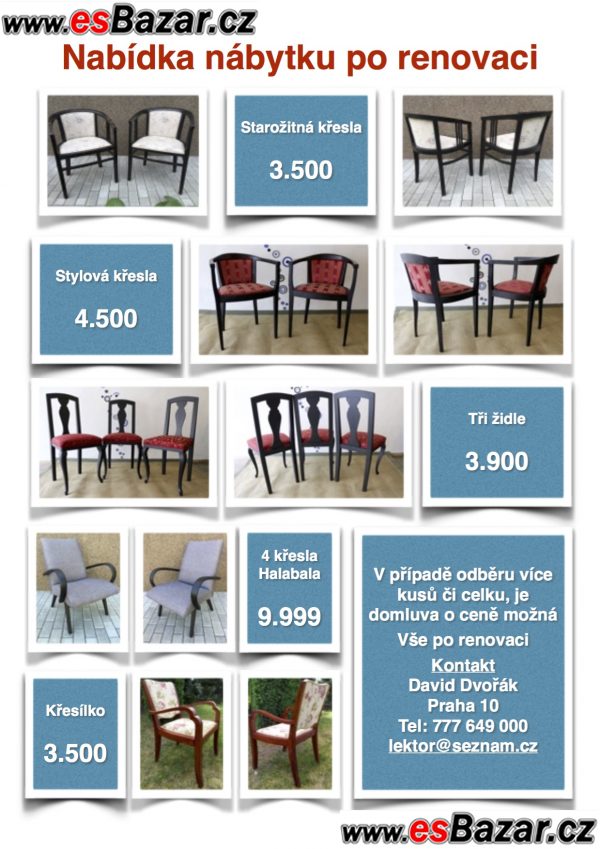Starožitný sedací nábytek po renovaci – fotografie 1