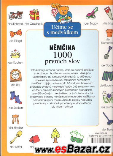 Kniha Němčina 1000 Prvních sov. Učíme se s medvídkem – fotografie 3