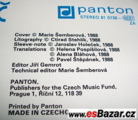 LP: KALABIS / BOHÁČ:  Sinfonia pacis, Concerto for Orchestra – fotografie 4