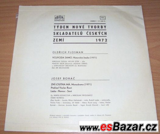 LP:  Oldřich FLOSMANN / Josef BOHÁČ - 1972 – fotografie 2