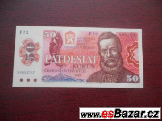 PADESÁT KORUN Československých z roku 1987 -UNC - – fotografie 1