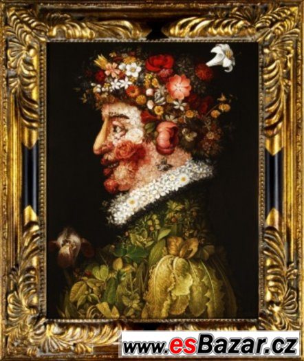 Olej na plátně-bohatě zdobený rám 320x270mm -5- reprodukce – fotografie 1