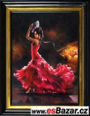 TANEČNICE - olejomalba na plátně - dř.rám 860x660mm