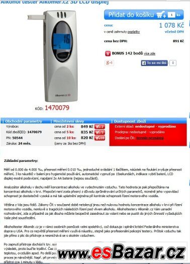 Alkoholtester – fotografie 1