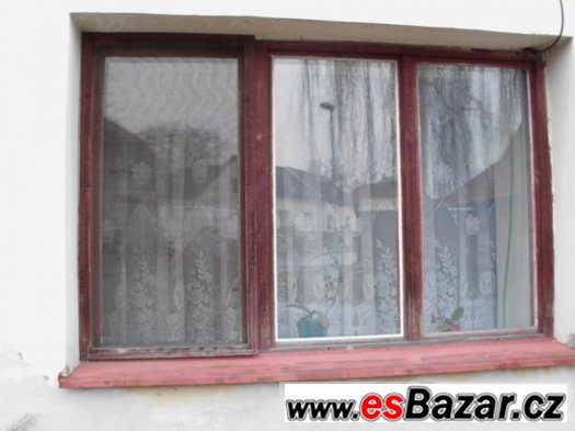 Zdvojená dřevěná okna 2ks. šíře 210cm, výška 140cm – fotografie 2
