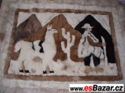 Přehoz kožený "lama"