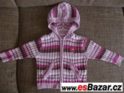 Svetr na zip s kapucou, DOPODOPO, vel. 80 (9-12měs.), SLEVAA