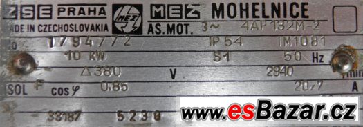 Elektromotor 10 KW - 2840 ot/min, 4 KW - 715 ot/min – fotografie 3