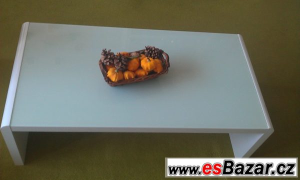Konferenční stolek,bílý,vysoký lesk – fotografie 1