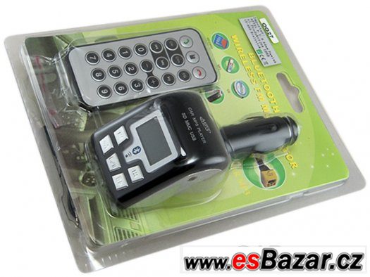 Bluetooth FM transmitter MP3 do auta s LCD 12V, nový – fotografie 1