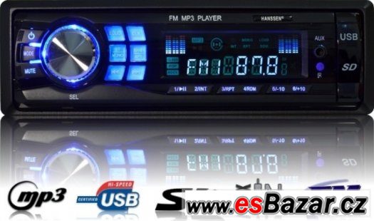 Autorádio MP3 s čtečkou pam. karet SD/MMC, USB vstup, jack – fotografie 1