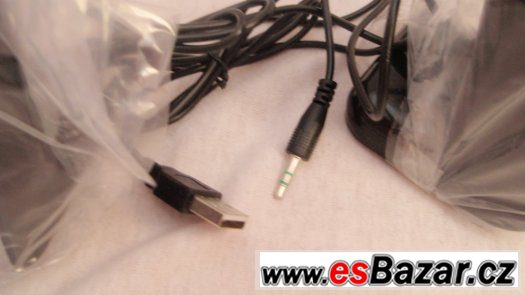 Reproduktory 3,5jack přenosné 2.0set, 4W na USB k PC, nové – fotografie 4