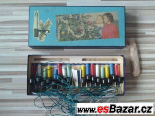 Retro vánoční svíčky elektrické/osvětlení/řetěz – fotografie 1