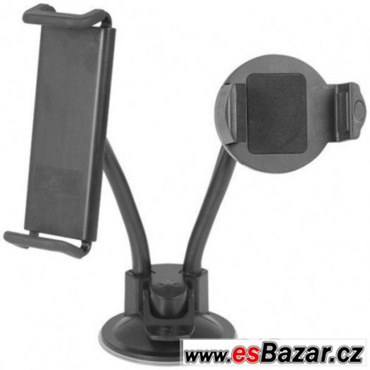 Držák 2v1 do auta pro tablet a telefon stojan na sklo, nový – fotografie 4