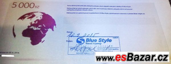Dárkový šek od Blue Style - 5000 Kč – fotografie 2