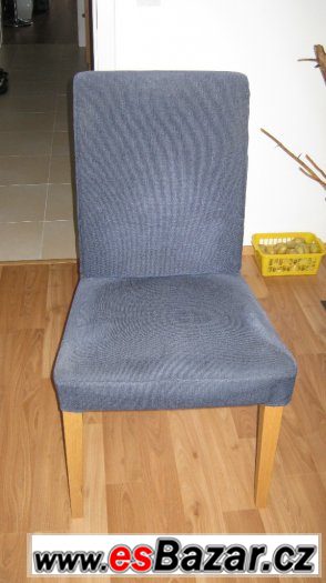 Modré čalouněné jídelní židle – fotografie 1