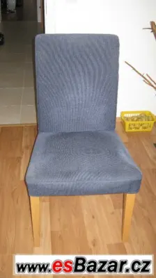Modré čalouněné jídelní židle