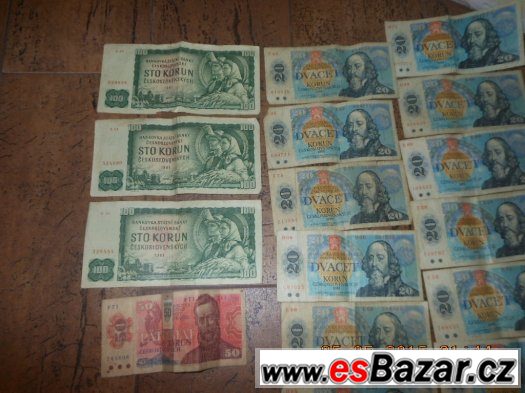 MIX STARÝCH BANKOVEK-100Kč,50Kč,20Kč,10Kč – fotografie 2