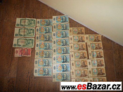 MIX STARÝCH BANKOVEK-100Kč,50Kč,20Kč,10Kč – fotografie 5