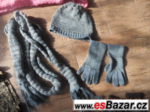 MIX ZIMNÍCH ŠÁLŮ,RUKAVIC,ČEPICE-celkem 8ks-LEVNĚ – fotografie 2