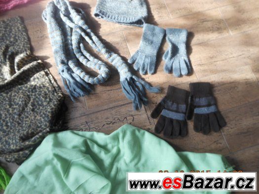 MIX ZIMNÍCH ŠÁLŮ,RUKAVIC,ČEPICE-celkem 8ks-LEVNĚ – fotografie 5