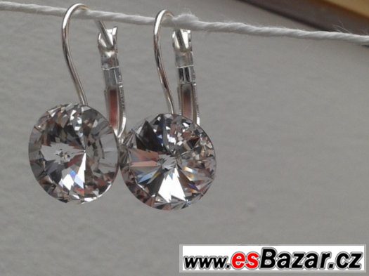 Náušnice se Swarovski Rivoli, crystal, 12 mm, nové – fotografie 2