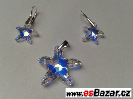 Stříbrný set se Swarovski mořskou hnězdou, nový – fotografie 1