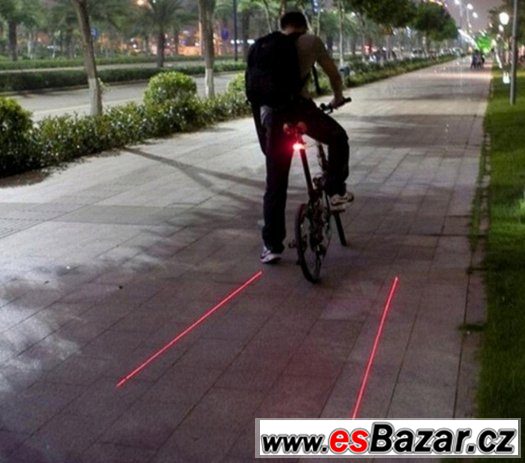 Zadní světlo na kolo s 5 LED a 2 Lasery - AKCE – fotografie 5