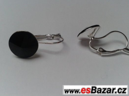 Náušnice se Swarovski Rivoli, Jet, 10 mm, nové – fotografie 2