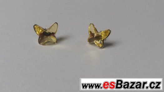 Stříbrné náušnice se Swarovski Butterfly, 12 mm, nové – fotografie 2