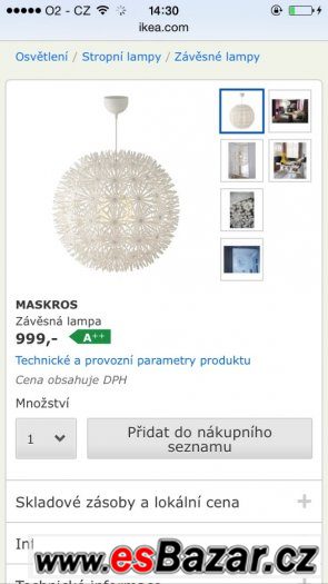Stropní lustr Ikea – fotografie 2